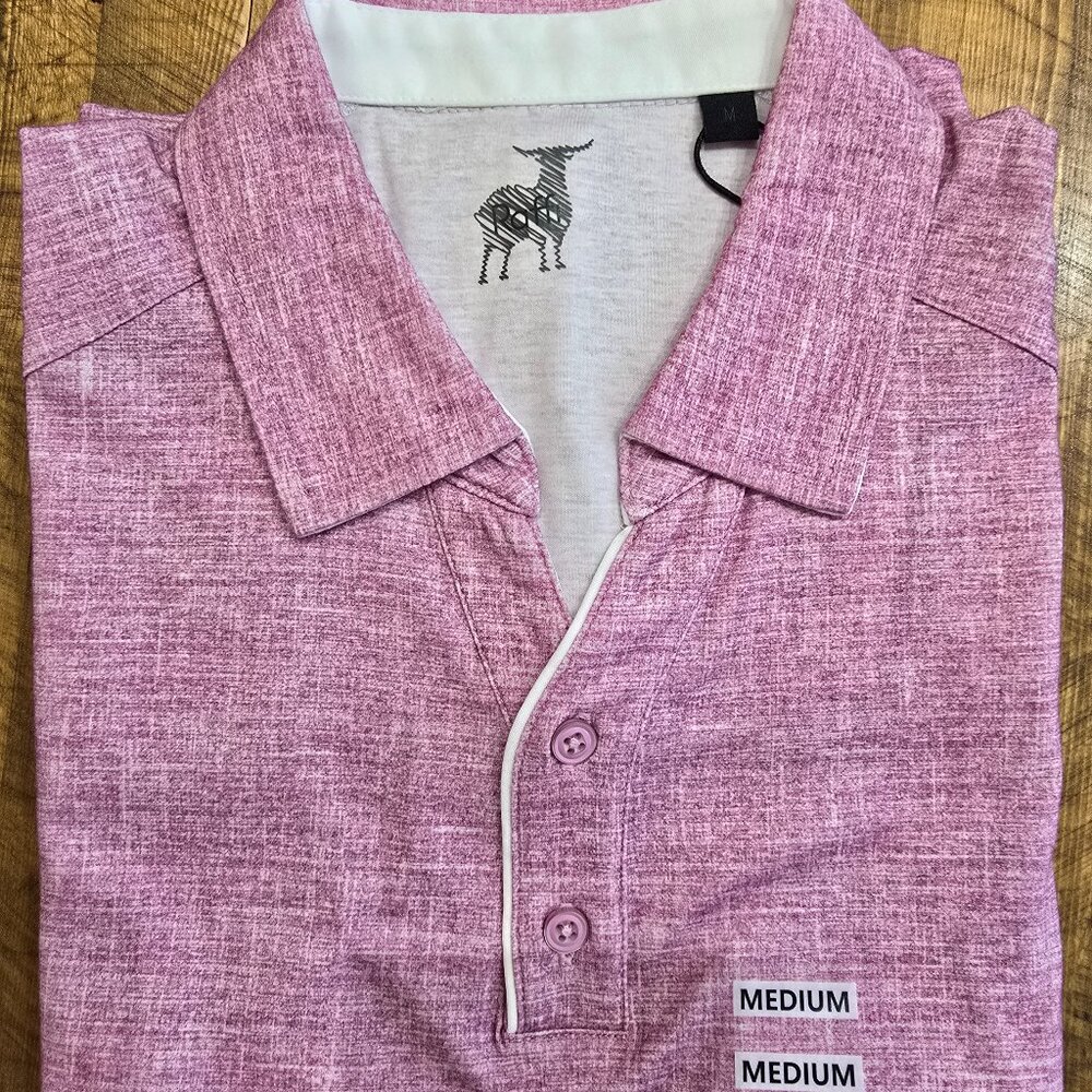 Brand New Raffi Johnny Collar Polo Pink and White